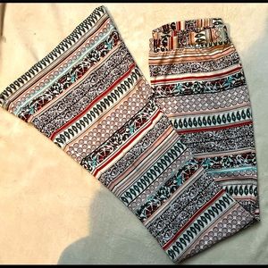 Blush Printed Bell Bottom Pants.